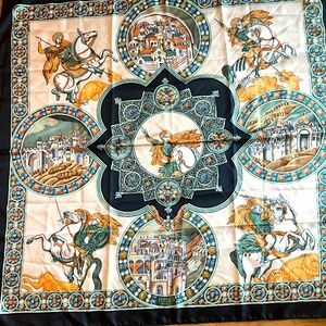 HERMES Silk Scarf "Le Triomphe du Paladin"